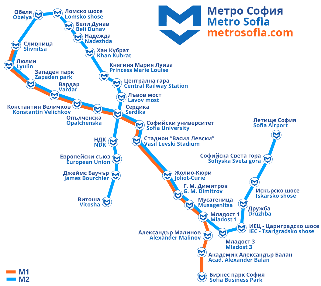 hak interna karta Sofia Metro Map hak interna karta