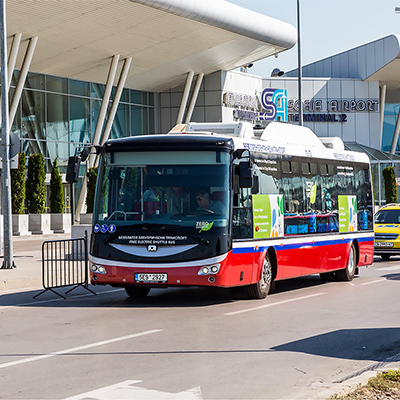 Shuttle bus between the terminals of Sofia Airport